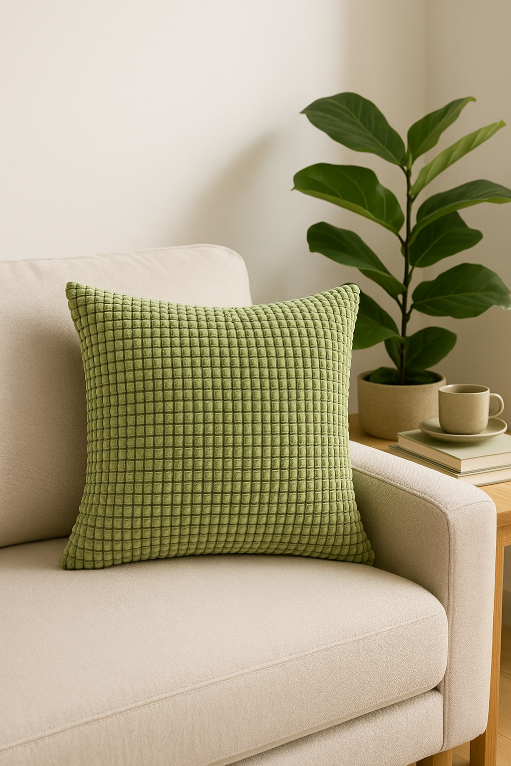 housse de coussin velours côtelé motif grain de maïs grande taille - vue 2 sur 2