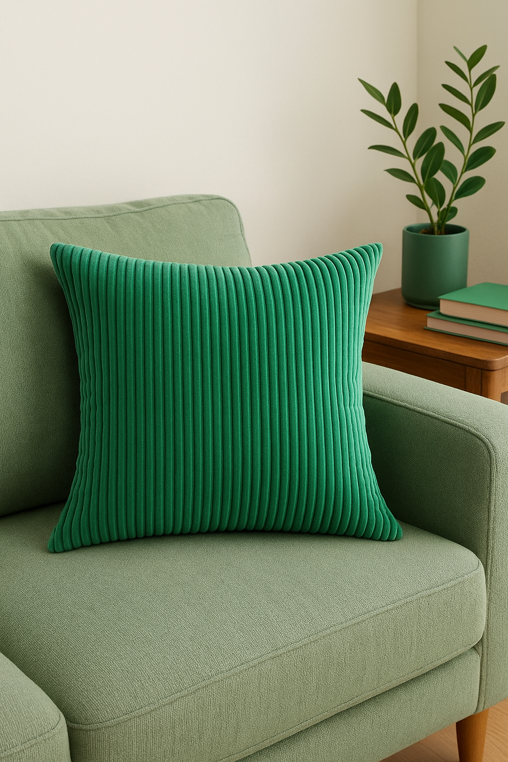 housse de coussin velours côtelé rayé pour canapé-lit