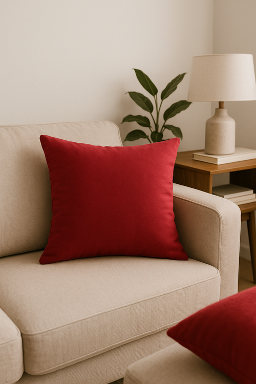 housse de coussin velours sur mesure couleur unie 40 à 60 cm - vue 2 sur 2