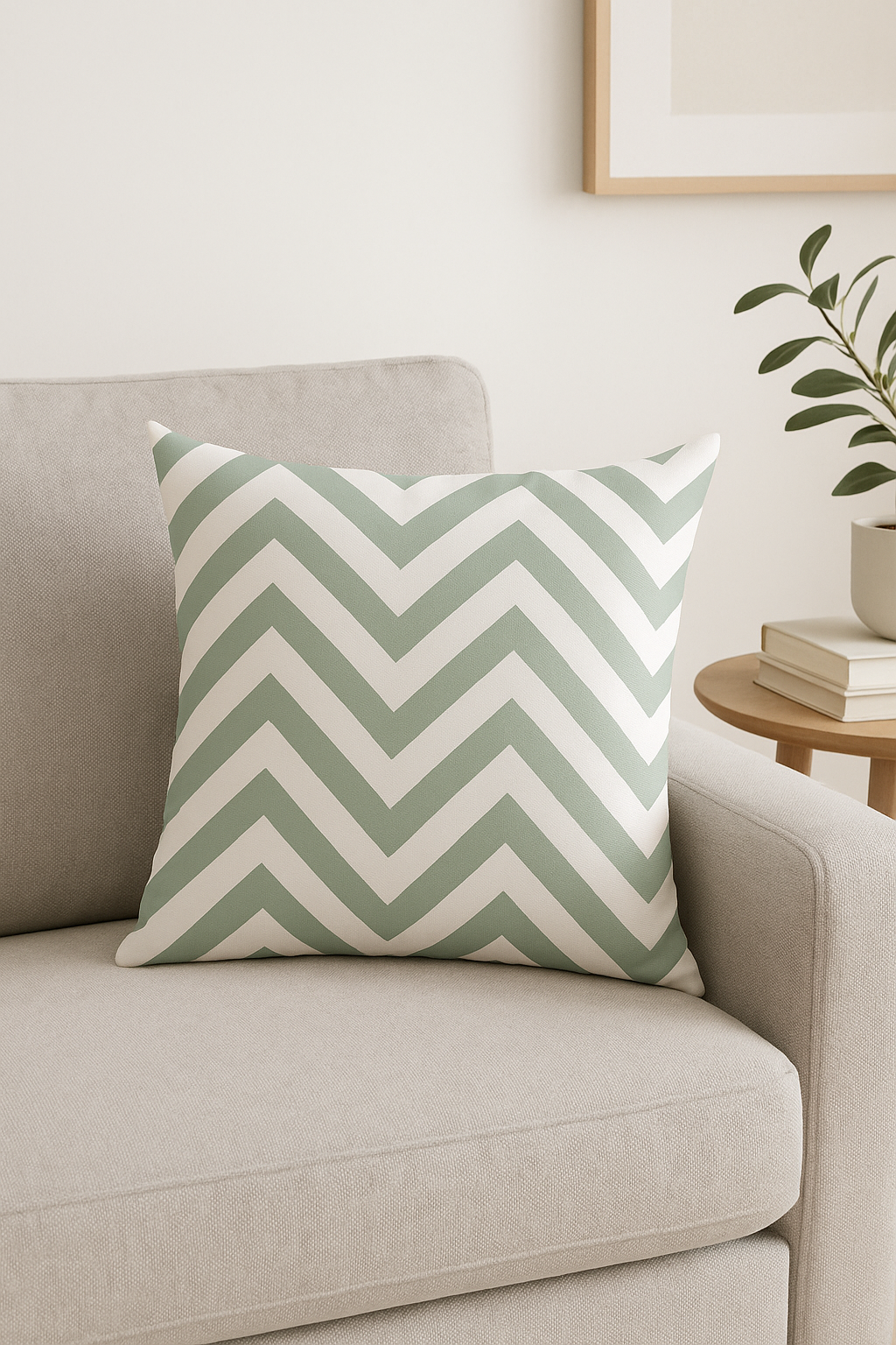 housse de coussin verte géométrique abstraite pour décoration canapé - vue 2 sur 2