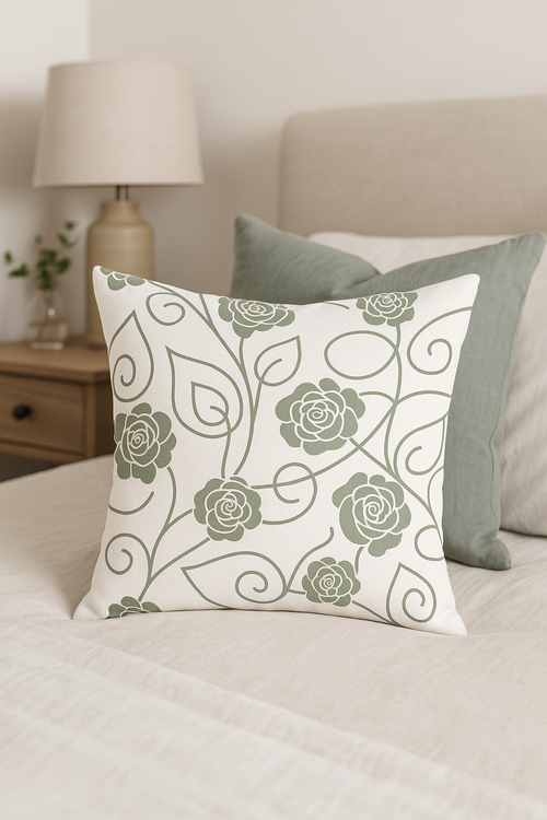 housse de coussin verte géométrique pour canapé moderne - vue 2 sur 2