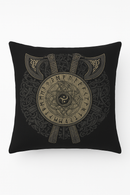 housse de coussin viking amulet motif géométrique noir et blanc