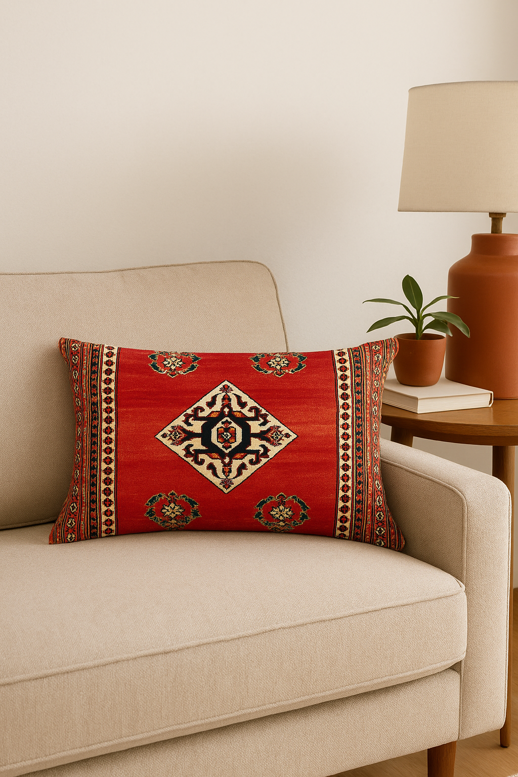 housse de coussin vintage à motif mandala ethnique - vue 2 sur 2