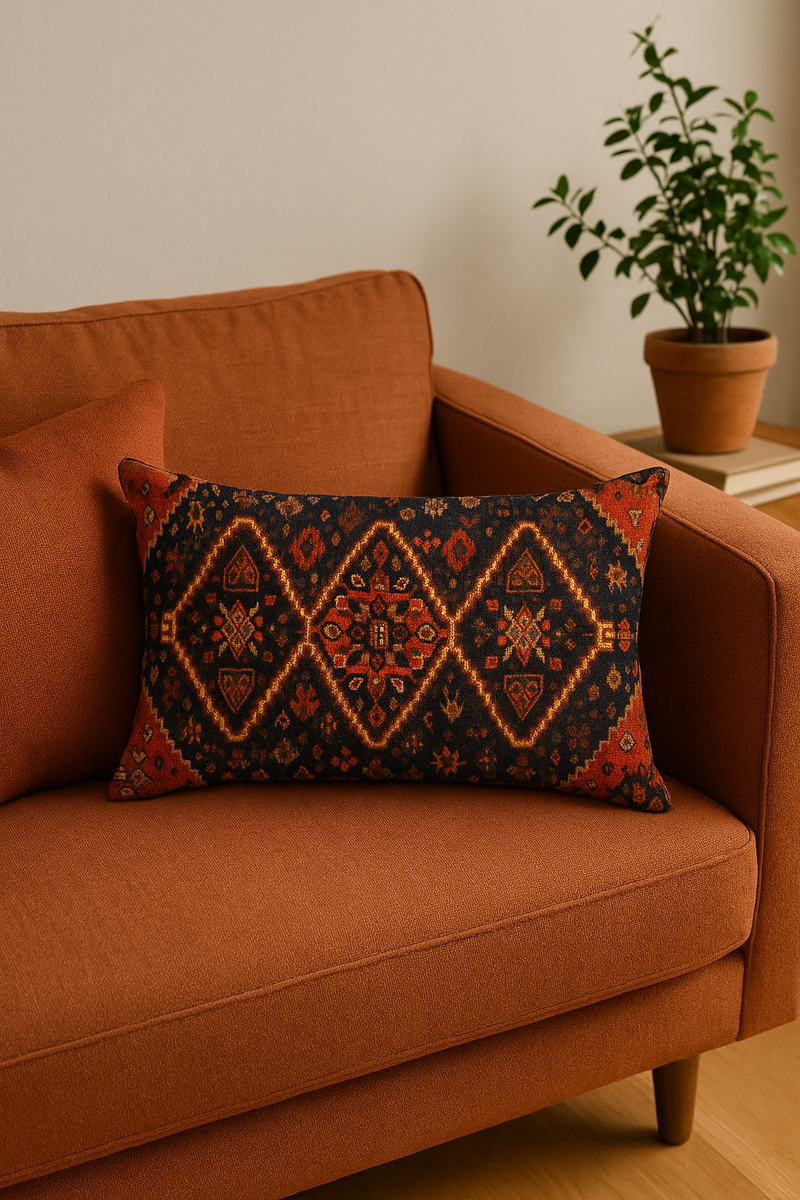 housse de coussin vintage à motif mandala ethnique décoratif