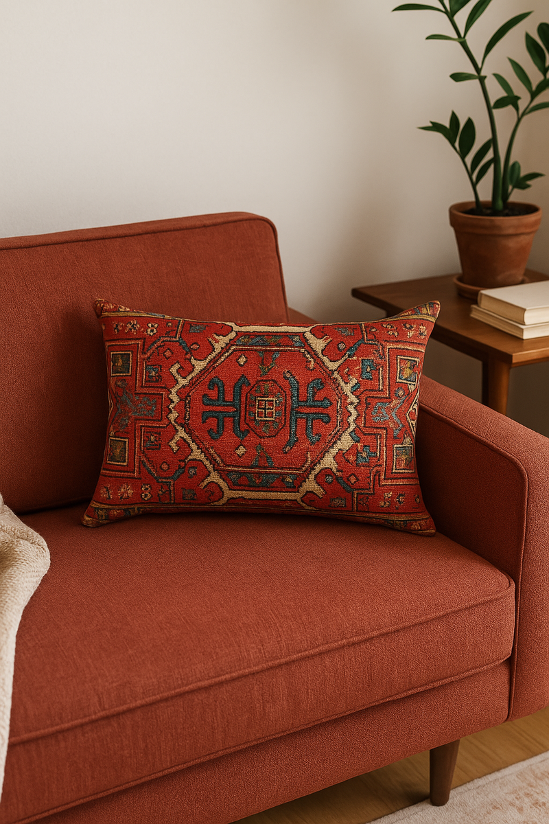 housse de coussin vintage à motif mandala pour canapé ou lit
