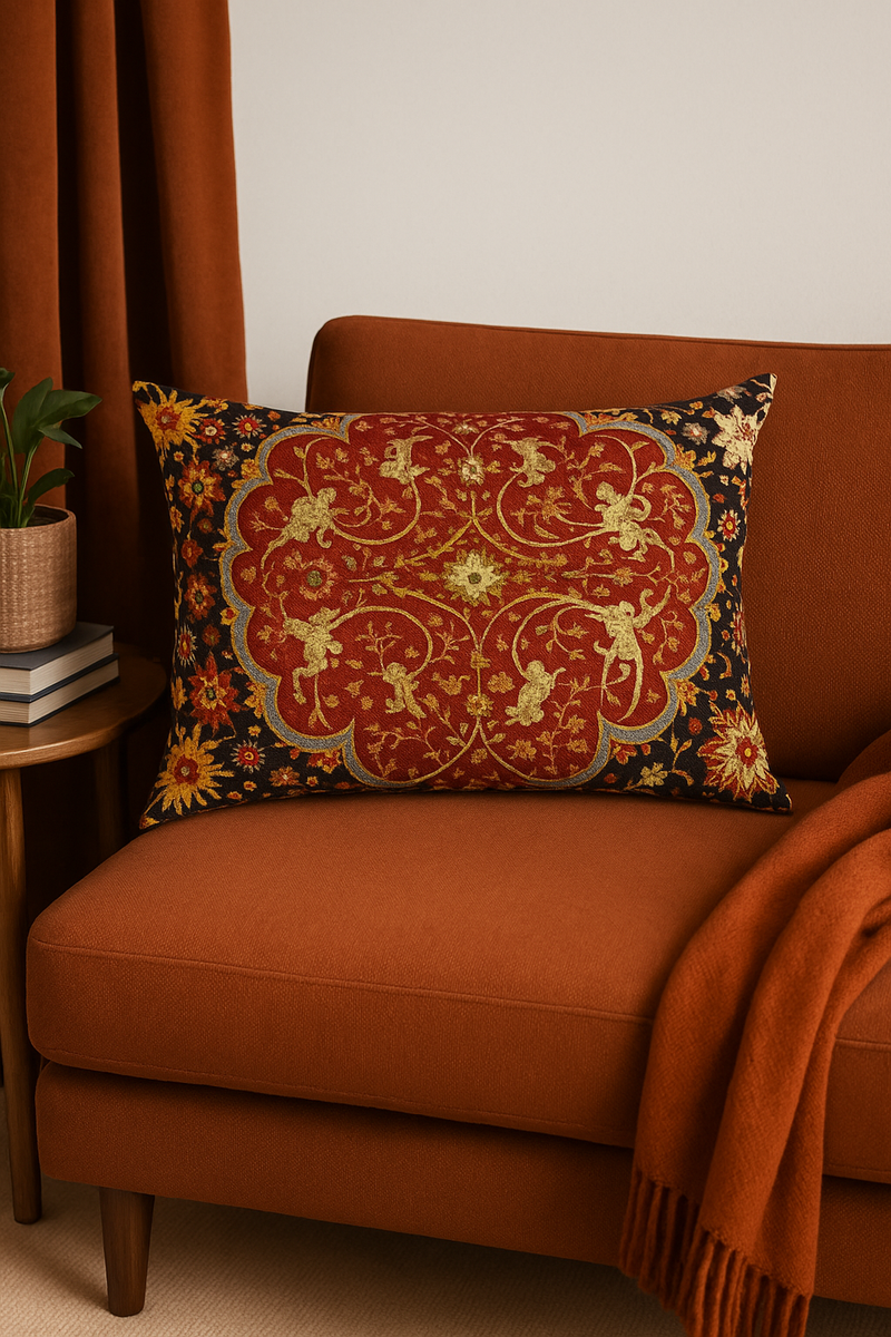 housse de coussin vintage à motif mandala pour déco intérieure