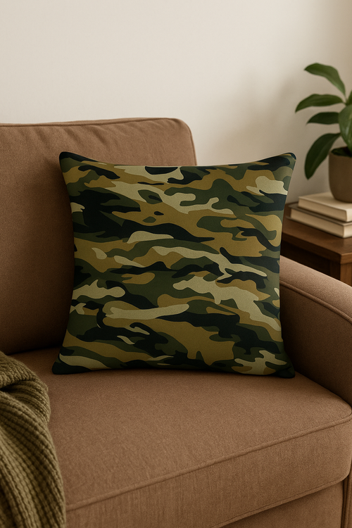 housses de coussin camouflage militaire motifs géométriques décoratifs - vue 2 sur 2