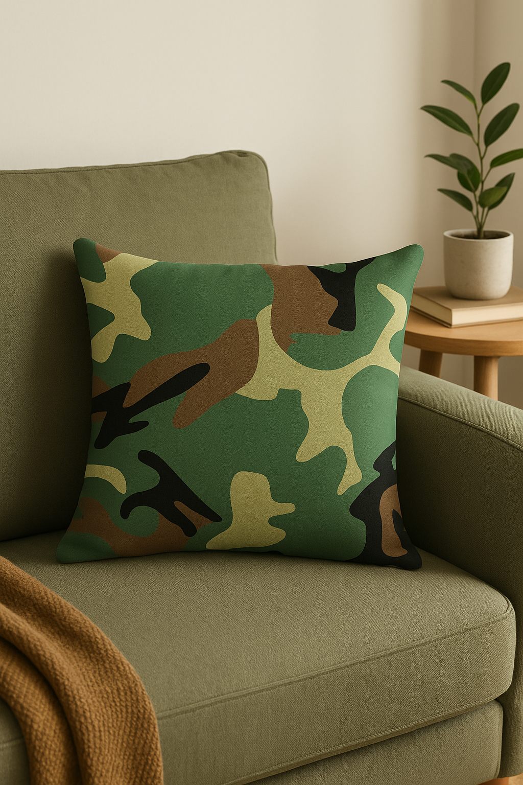housses de coussin décoratives motif camouflage militaire géométrique - vue 2 sur 2
