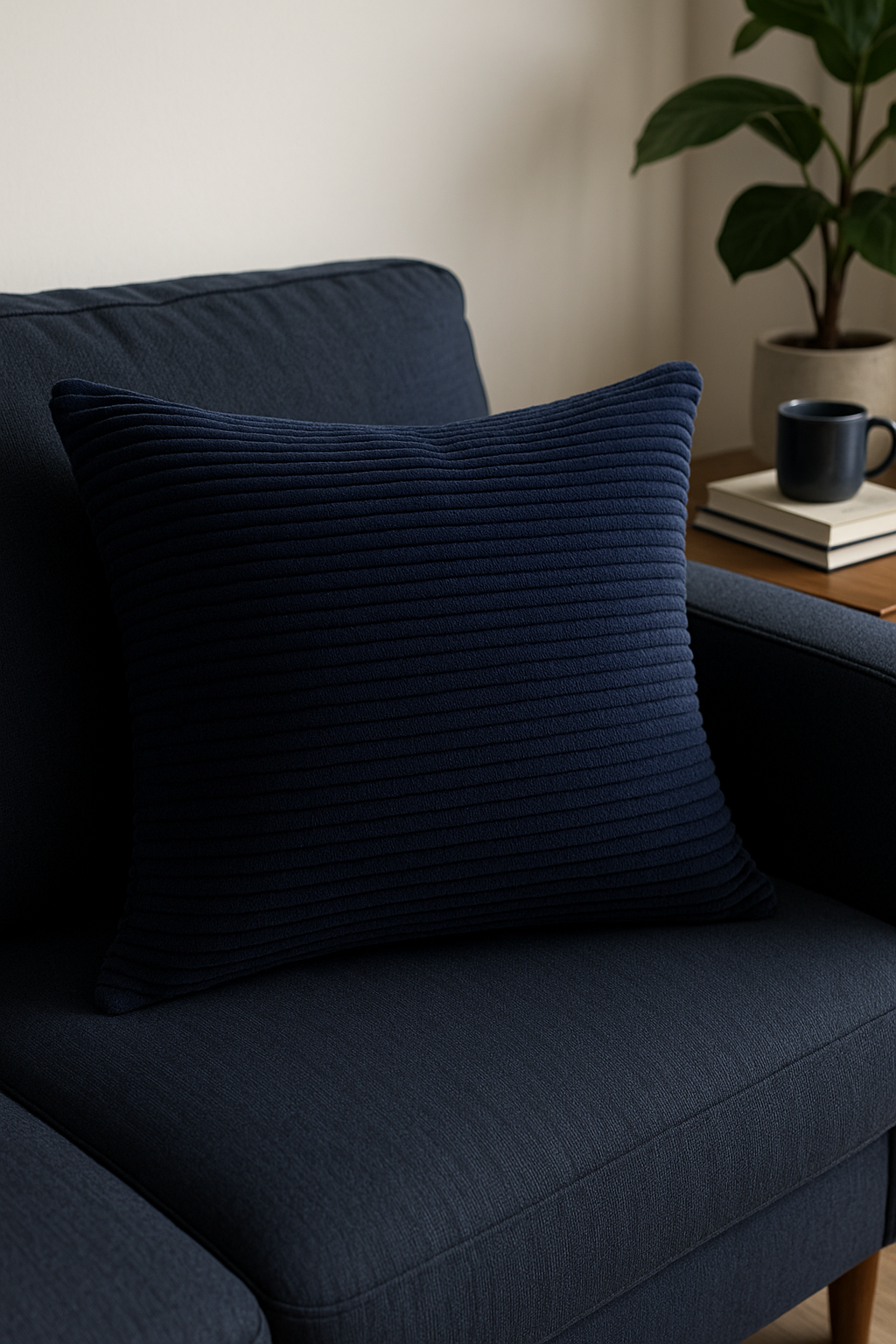 housses de coussin en velours côtelé rayées unies 30x50cm 50x70cm - vue 2 sur 2