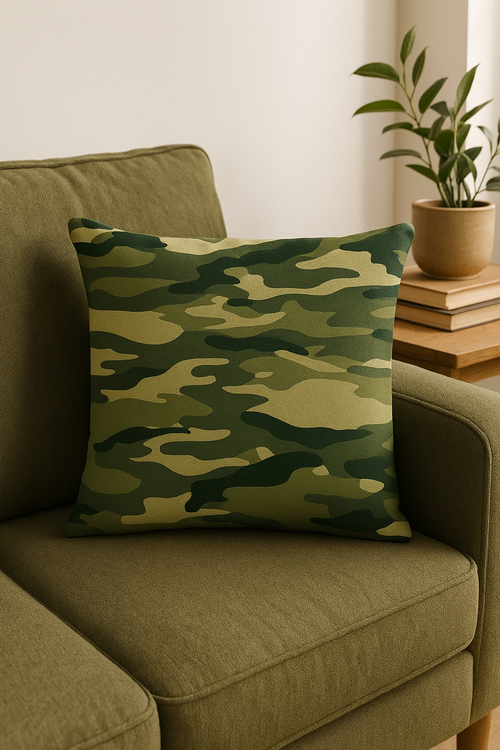 housses de coussin géométriques camouflage militaires décoratives - vue 2 sur 2