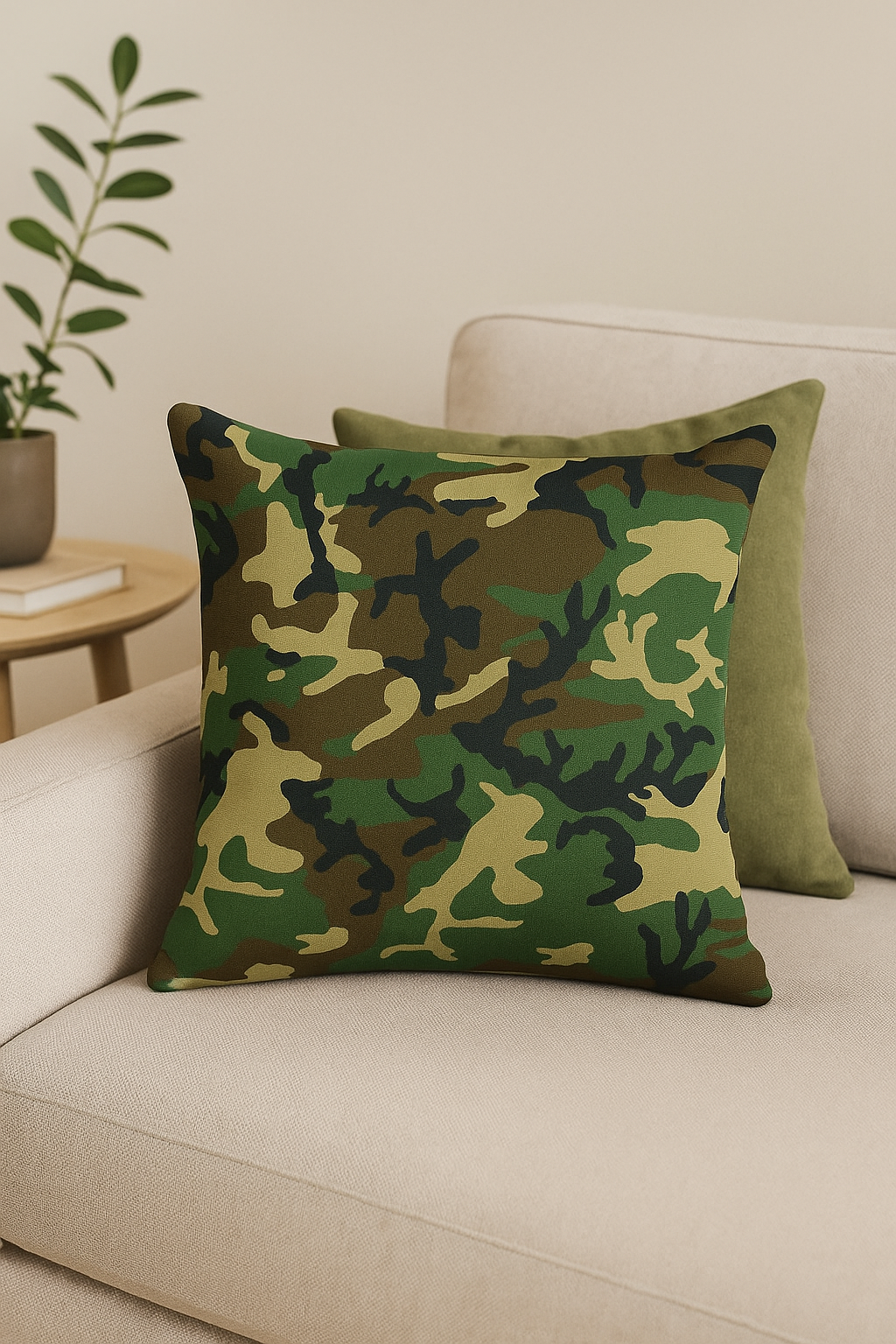 housses de coussin géométriques motif camouflage militaire décoratif - vue 2 sur 2