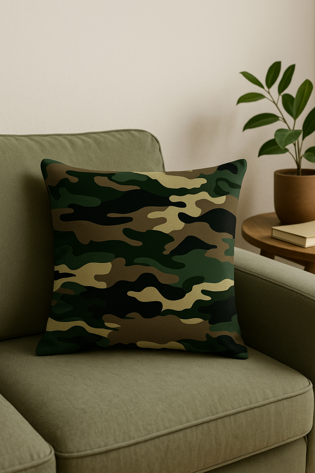 housses de coussin géométriques motif camouflage militaire décoratif - vue 2 sur 2