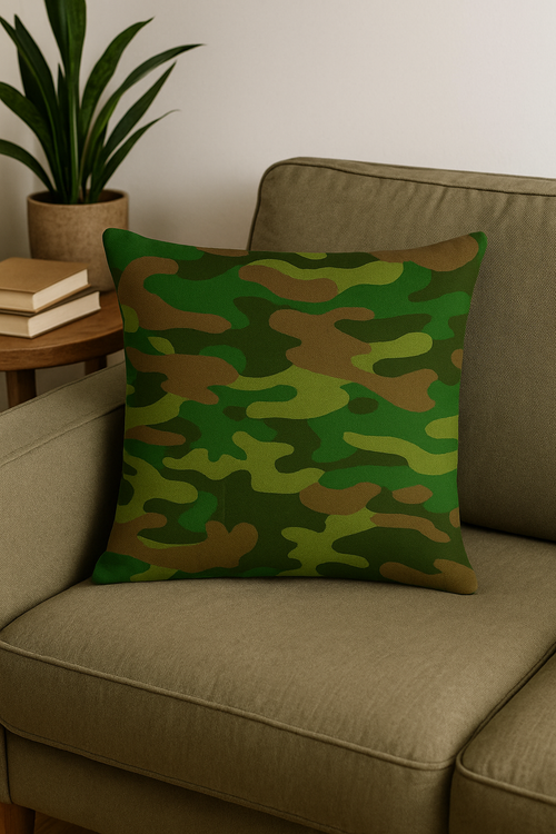 housses de coussin géométriques motif camouflage militaire décoratives - vue 2 sur 2