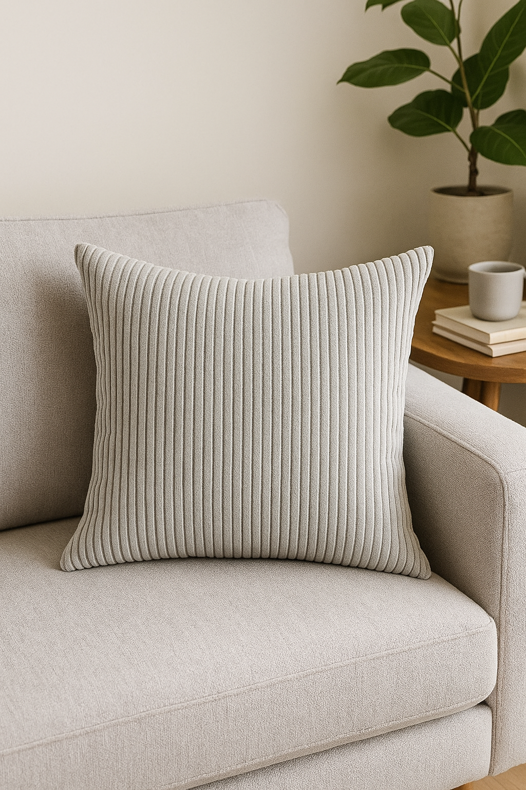 housses de coussin rayées en velours 30x50cm 50x70cm unies - vue 2 sur 2