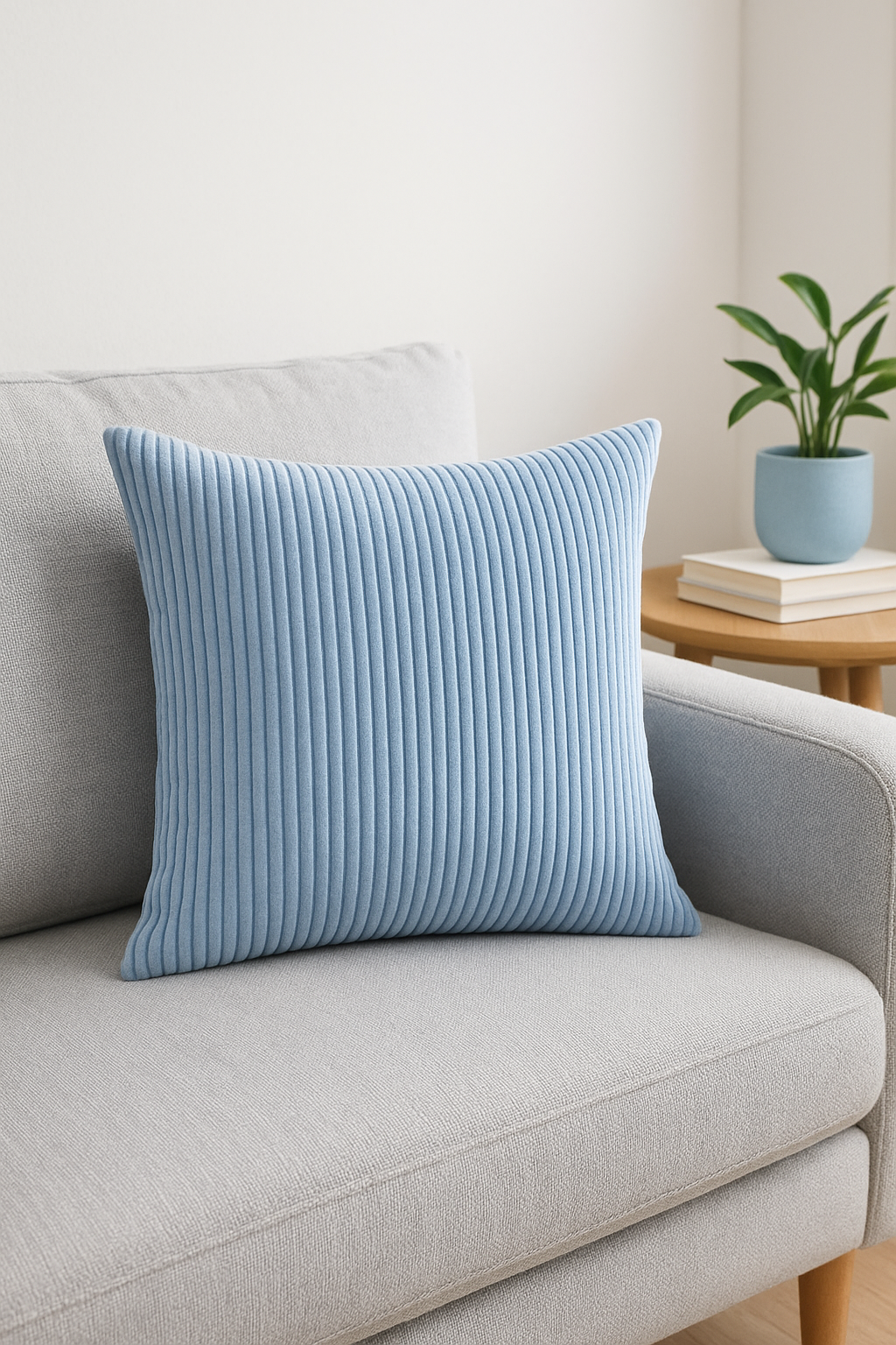 housses de coussin rayées en velours côtelé 30x50 et 50x70 cm