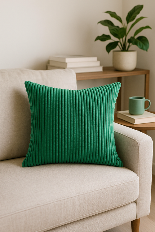 housses de coussin rayées en velours côtelé 30x50cm 50x70cm - vue 2 sur 2