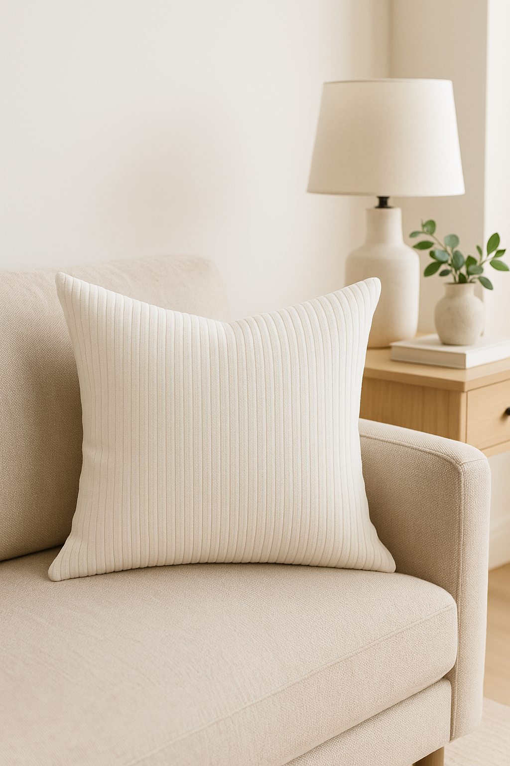 housses de coussin rayées en velours côtelé 30x50cm 50x70cm - vue 2 sur 2