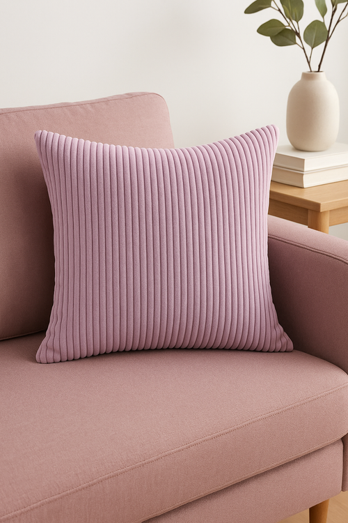 housses de coussin rayées en velours côtelé 30x50cm 50x70cm unies - vue 2 sur 2