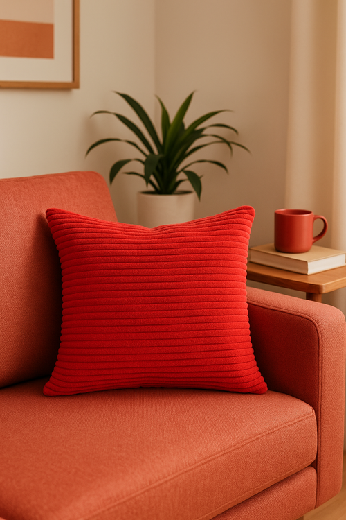 housses de coussin rayées en velours côtelé 30x50cm et 50x70cm - vue 2 sur 2