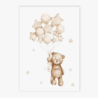 impression toile nuage lune lapin ours décoration murale enfant