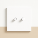 Interrupteur double 2 voies en acier blanc mat