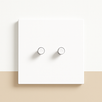 Interrupteur double 2 voies en acier blanc mat