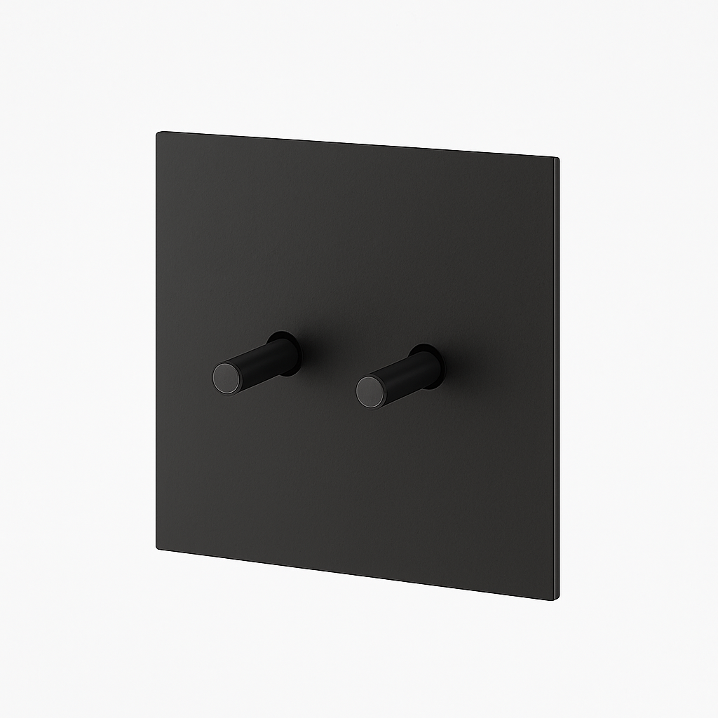 Interrupteur double 2 voies intermédiaire switch en acier noir mat
