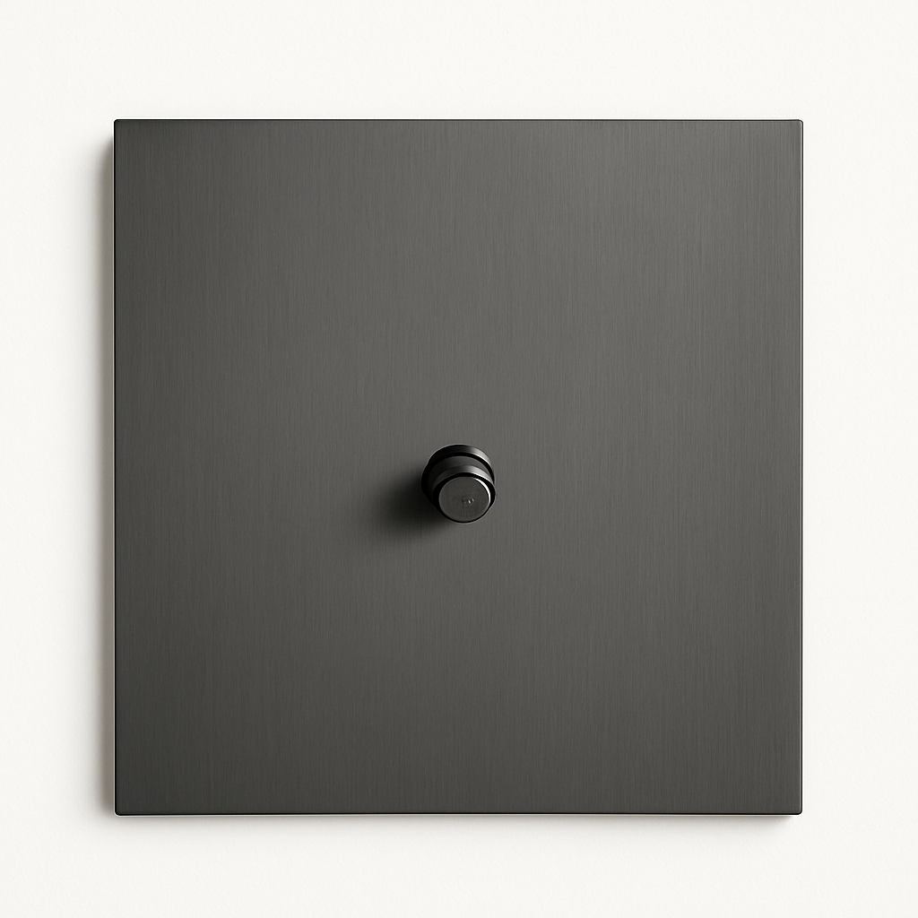 Interrupteur simple 1 voie en acier gris foncé brossé