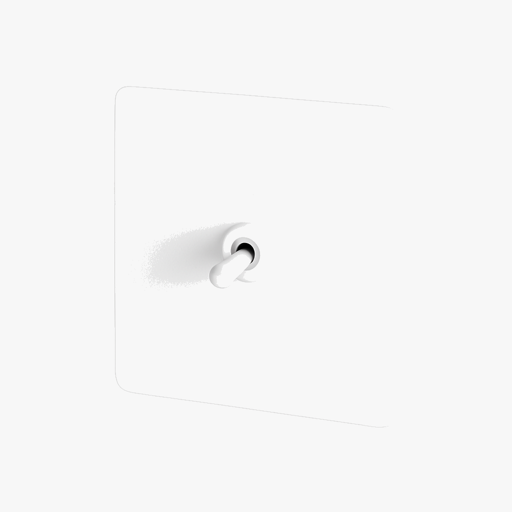 Interrupteur simple 1 voie intermédiaire switch en acier blanc mat bords arrondis