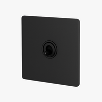 Interrupteur simple 1 voie intermédiaire switch en acier noir mat bords arrondis
