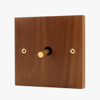 Interrupteur simple 2 voies en bois et vis dorées