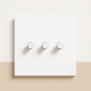 Interrupteur triple 3 voies en acier blanc mat