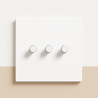 Interrupteur triple 3 voies en acier blanc mat