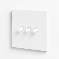 Interrupteur triple 3 voies en acier blanc mat