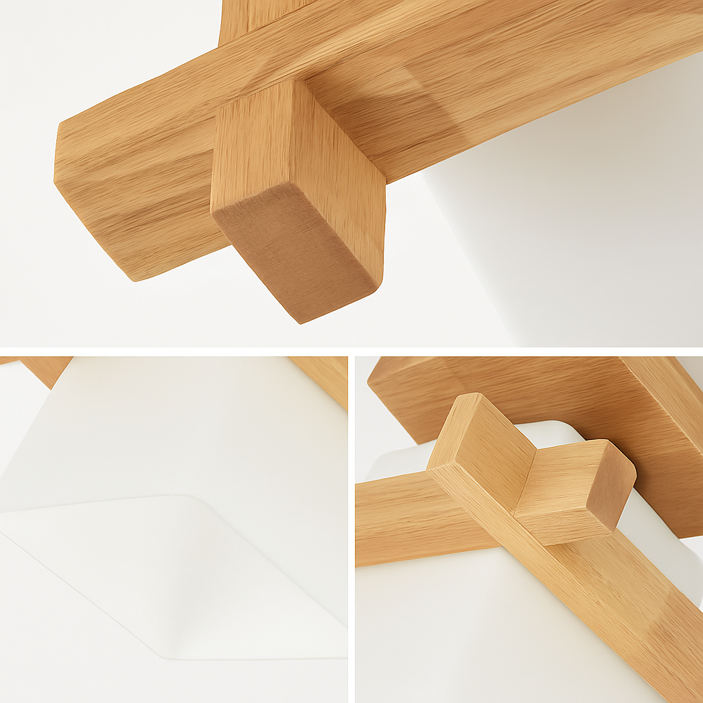 Japonais chaleureusement maison Cottage Tatami bois plafonnier Led avec abat-jour en verre couloir couloir balcon E27 plafonnier moderne - vue 3 sur 7