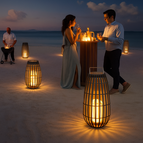 Jardin extérieur lumière solaire rotin IP65 étanche lampadaire Villa cour paysage pelouse lumière pour jardin Patio clôture décor - vue 2 sur 13