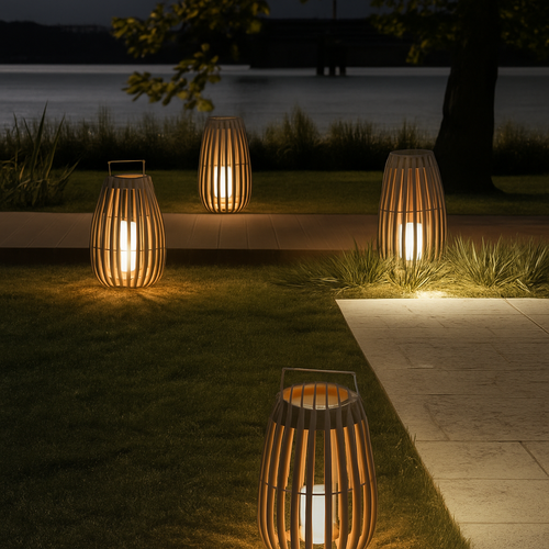 Jardin extérieur lumière solaire rotin IP65 étanche lampadaire Villa cour paysage pelouse lumière pour jardin Patio clôture décor - vue 3 sur 13