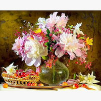 kit de peinture par numéro fleurs à colorier pour adultes