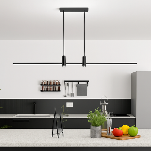 Kitchen Island Pendant Lamp Long Ceiling Hanging Light Chandelier Suspension Lighting for Dining Room - vue 6 sur 8
