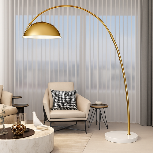 Lampadaire arc avec abat-jour moderne simple - vue 3 sur 6
