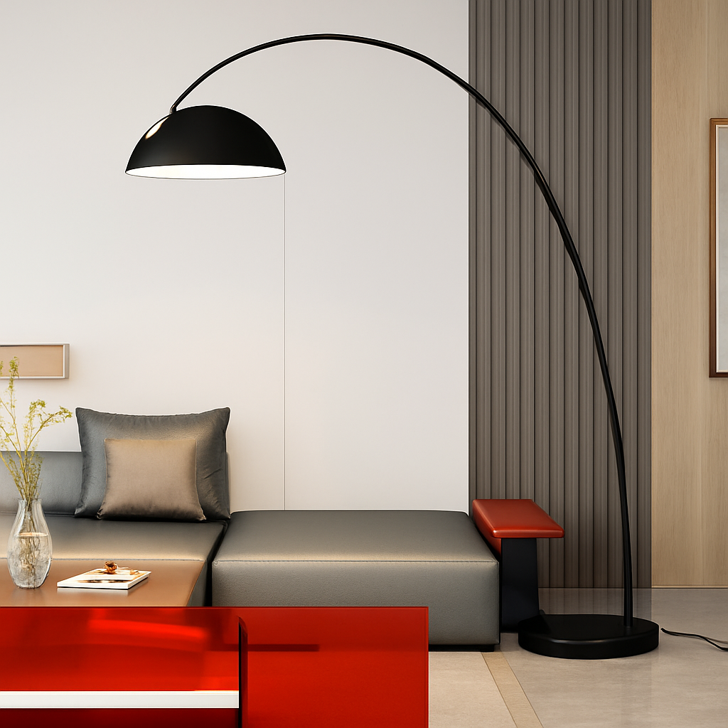 Lampadaire arc avec abat-jour moderne simple - vue 4 sur 6