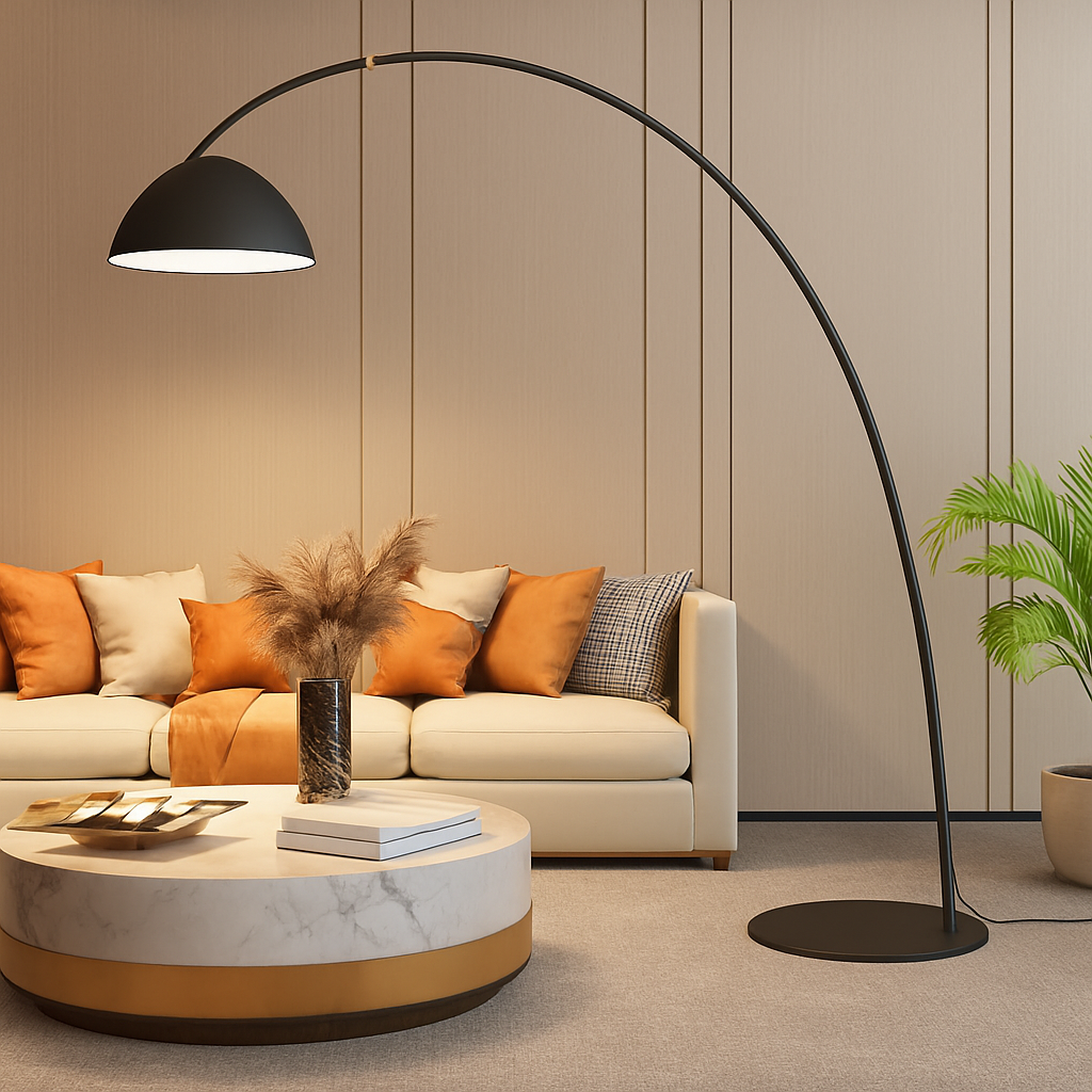 Lampadaire arc avec abat-jour moderne simple - vue 5 sur 6