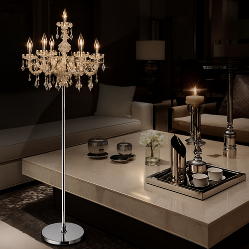 Lampadaire avec bougies en cristal - vue 2 sur 2