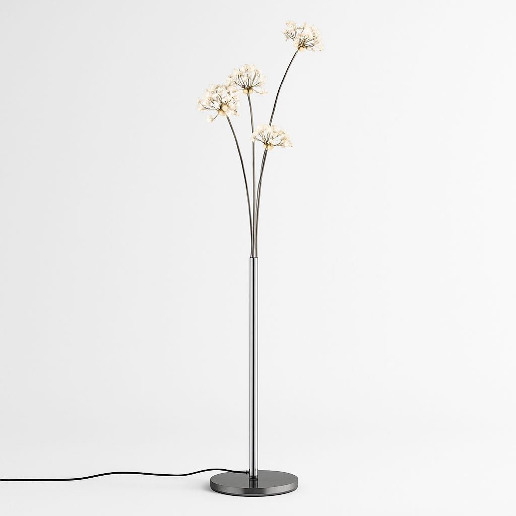 Lampadaire design moderne à LED en forme de fleurs - vue 4 sur 4