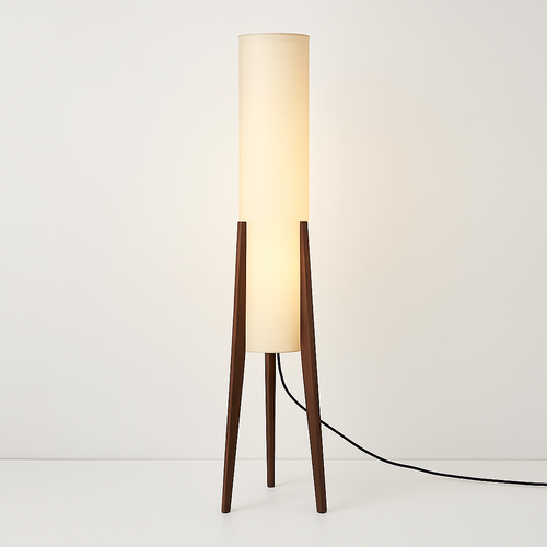 Lampadaire en bois massif Art nordique Simple abat-jour moderne tissu chambre salon décor lecture restaurant salon standin - vue 9 sur 8