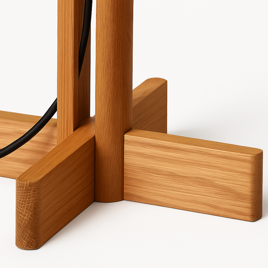 lampadaire en bois style wabi sabi pour décoration intérieure moderne - vue 6 sur 9