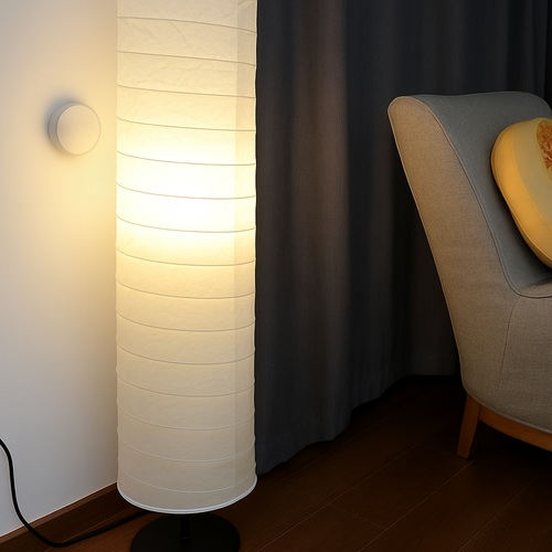 lampadaire en papier design scandinave pour intérieur élégant - vue 4 sur 6