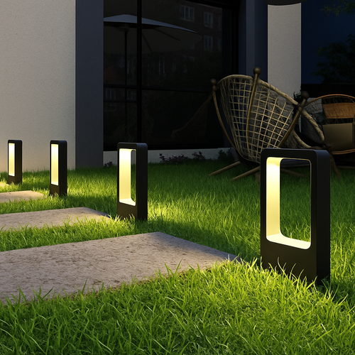 Lampadaire exétieur IP68 étanche 15W LED jardin pelouse en aluminium pilier - vue 6 sur 6