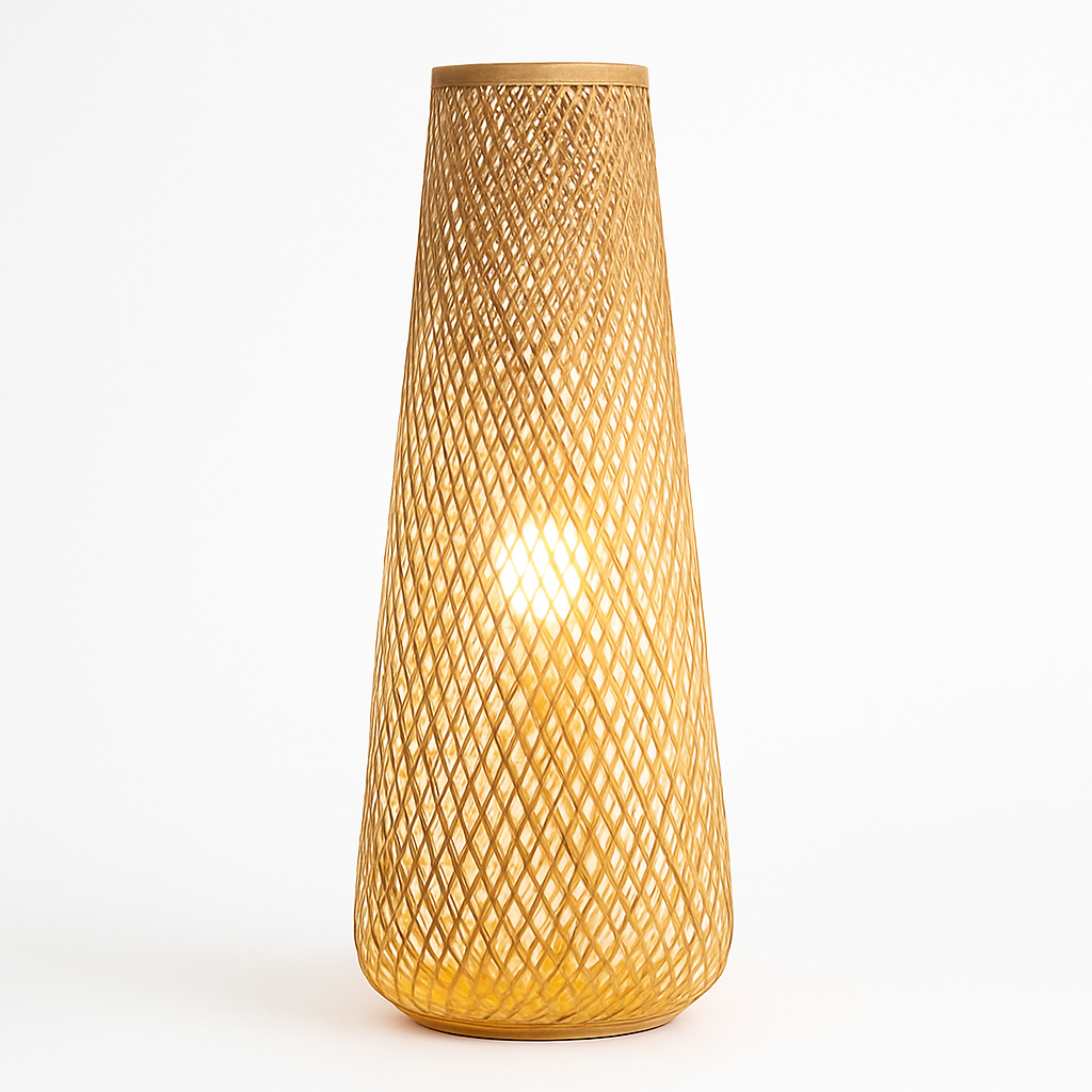 lampadaire japonais zen en bambou pour décoration intérieure - vue 3 sur 9