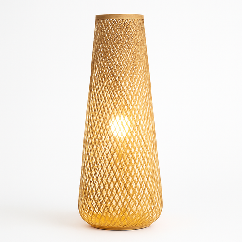 lampadaire japonais zen en bambou pour décoration intérieure - vue 4 sur 9